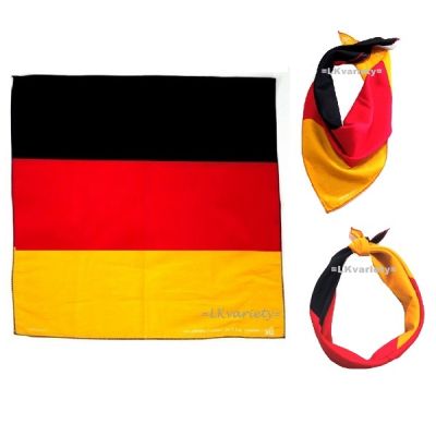 ผ้าลายธงชาติเยอรมัน ผ้าพันคอ ผ้าโพกหัว (Bandana German Flag Scarf Headband)
