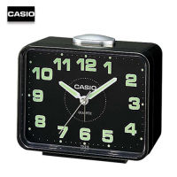 Velashop นาฬิกาปลุก Casio รุ่น TQ-218-1DF, TQ-218-1D สีดำ-หน้าปัดดำ