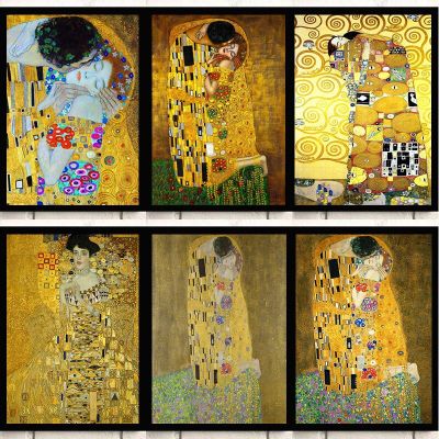 The Kiss Adele Bloch Bauer โปสเตอร์ Retro ที่มีชื่อเสียง Gustav Klimt ภาพวาดผ้าใบ HD พิมพ์ภาพผนังศิลปะสำหรับห้องนั่งเล่นตกแต่งบ้าน