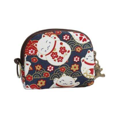 Kawaii Floral Kartun Dompet Koin Gantungan Kunci Dompet Wanita Kanvas Tas Uang Kecil Kartu Organizer Kantong Kunci untuk Anak-anak Anak Perempuan