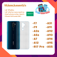 ฟิล์มกันรอยหลังเคฟล่า รุ่น Oppo F7 / F9 / A3s / A5s / A7 / A12 / R17 Pro / A31 / A91 / A92 / A93 / A94 / A95 / A55