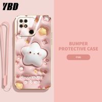 เคสโทรศัพท์เอฟเฟ็กต์ภาพ3D YBD สำหรับ Xiaomi 10C POCO C40 Redmi รูปกระต่ายน่ารักลายดอกทิวลิปวัสดุซิลิโคนหรูหราสายคล้องส่ง