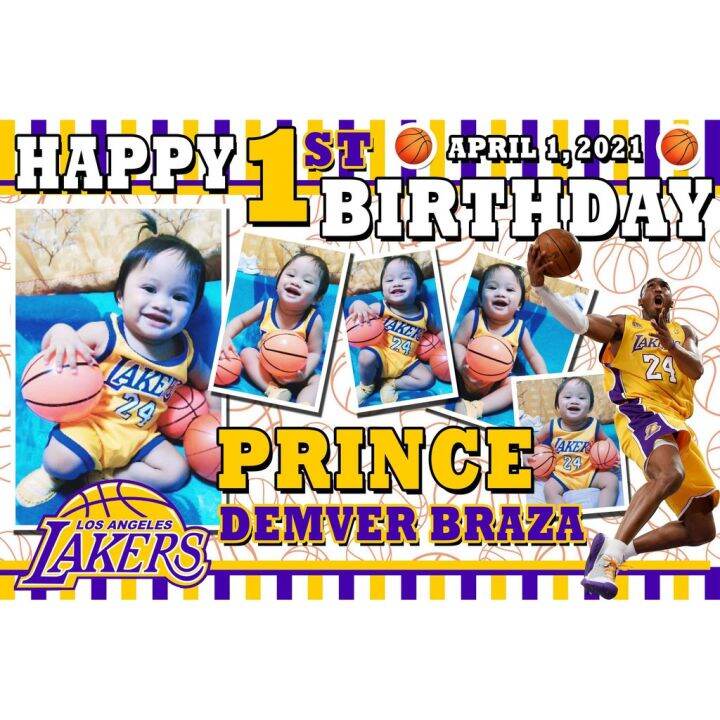 TARPAULIN 27 2x3 BAPTISM CHRISTENING BIRTHDAY BASKETBALL LAKERS