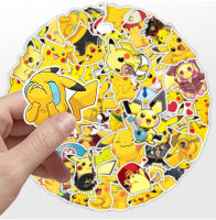 พร้อมส่งลายการ์ตูนอะนิเมะ New pokemon pikachu 50แผ่น กันน้ำ Sticker สติ๊กเกอร์ ใช้ซ้ำได้ กระโปรงหลังรถ โทรศัพท์มือถื