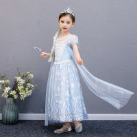 ? Popular Clothing Theme Store~ Princess Elsa Dress Childrens Day Fairy Tale Costume Girl Dress Kindergarten Performance Birthday