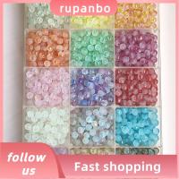 RUPANBO039392692 500pcs ผสมสี ลูกปัดแก้วสำหรับทำเครื่องประดับ กระจกสำหรับผู้หญิง 8mm คะ เครื่องรางลูกปัดแก้วทรงกลม การทำเครื่องประดับ ลูกปัดขนาดใหญ่ทำสีทอง สำหรับกำไลข้อมือ