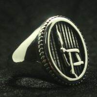 {BUSA Fashion Accessories} 316L สำหรับผู้ชายสแตนเลสสตีล Punk Gothic TattooCool ใหม่ล่าสุด Ring