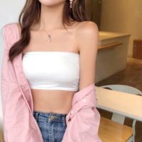 Girls simple solid color base tube top