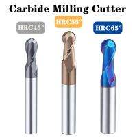 ลูกจมูก End Mill ทังสเตนคาร์ไบด์ตัด CNC Router Bit Milling เครื่องมือ R0.5 2mm 10mm 12mm HRC45 55 65 2Flute Cutting Tools