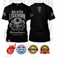New Fashion [70% Mega Sales !] LOCKDOWN T-SHIRT MALAYSIA limited edition cotton ready stok Baju Viral Black Face mask Tshirt Tops 2023