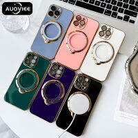 AUOVIEE เคสชาร์จไร้สายสำหรับ Magsafe สำหรับ iPhone 14 13 12 11 Pro Max XS XR 8 7 Plus SE 2020ฝาครอบขาตั้ง2022