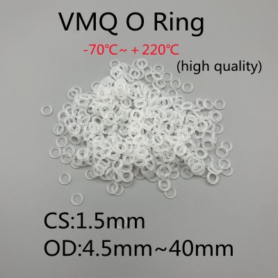 【DT】hot！ 10/50Pcs VMQ O Gasket 1.5mm 4.5   40mm Silicone Rubber Insulated Washer Round Nontoxi