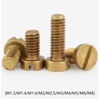 2-50PCS m1.2 m1.4 m1.6 M2 M2.5 M3 M4 M5 m6 m8 DIN84 Brass Slotted Cheese Head Screw Brass Screw Brass Bolt Screw Nut Drivers