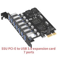 (CALGY Phone protection)7/4พอร์ต USB 3.0 PCIe การ์ดเอ็กซ์แพนชัน PCI Express PCIe USB Hub อะแดปเตอร์ SSU U3V04S 7/4พอร์ต USB3.0คอนโทรลเลอร์