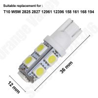 1pcs 24V w5w T10 5050 9 SMD LED Bulbs Truck Car Door License Plate Clearance Lights Indicator Park Light White 24V