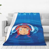 Ponyo On The Cliff Cute Blankets Cartoon Miyazaki Hayao Animation Plush Throw Blankets Bedroom Sofa Printed Soft Warm Bedspreads