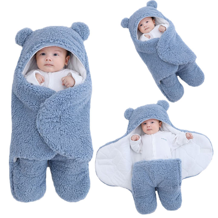 ทารกแรกเกิด-plush-swaddle-ผ้าห่ม-ultra-soft-ถุงนอนเด็กรับผ้าห่มหมีน่ารักทารก-sleepsack-clothes