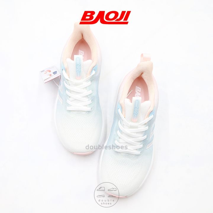 baoji-รองเท้าผ้าใบผู้หญิง-รองเท้าวิ่ง-พื้นโฟม-รุ่น-bjw956-สีขาวชมพู-ไซส์-37-41