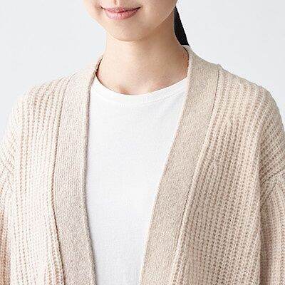 เสื้อคลุมไหมพรม-เสื้อคาร์ดิแกน-muji-yak-blend-wool-wide-cardigan-12284477985