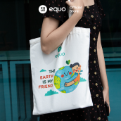 Túi vải EQUO thiết kế The Earth is my friend sử dụng được nhiều lần size