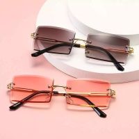 OLOPKY High Quality Square Sunglasses Women Small Frame Rimless Sunglasses Women/men Fashion Luxury Gradient Shades Gafas De Sol