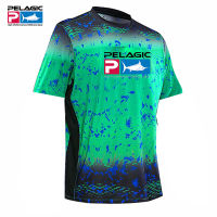 HotPelagic ตกปลาเสื้อกลางแจ้งผู้ชายแขนสั้นเสื้อยืดปลาเครื่องแต่งกาย UPF50ป้องกันแสงแดดสวมใส่ระบายอากาศคลุมด้วยผ้าตกปลาเสื้อผ้า