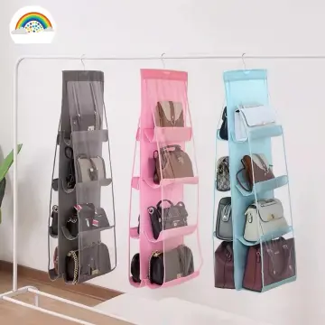 Wonshree Hanging Handbag Purse Organizer for Closet Wardrobe Purse Clutch  Tote Bag Collection Storage Holder with 6 Clear