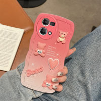 เคสนิ่ม TPU 3มิติสำหรับ OPPO Reno7เคส4G เคส OPPO Reno7แฟชั่นพรีเมี่ยมไล่ระดับสี3D รักหัวใจหมีโทรศัพท์เคสป้องกันนุ่มนิ่ม TPU เคส TPU