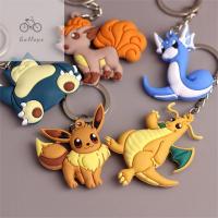 GALLOPE ของเล่นพีวีซี Eevee Charizard Vulpix โปเกม่อนสนอแลกซ์พวงกุญแจอนิเมะห่วงกุญแจกระเป๋าพวงกุญแจพวงกุญแจห้อยกระเป๋า