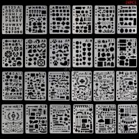 【CC】✼卍✣  24Pcs Template Stencils Notebook Diary Scrapbooking A5 Stationery School Office Supplies