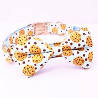 biscuits Dog Collar Bow Tie with Metal Buckle Big and Small Dog&amp;Cat Collar Pet Accessories