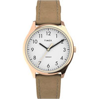 Timex Womens Modern Easy Reader 32mm Watch Beige/Rose Gold-Tone/White