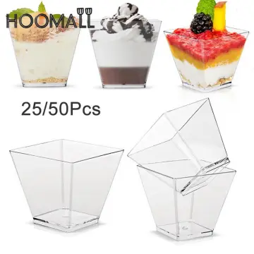 12Pcs 360ml Clear Cups with Dome Lids Dessert Cups Parfait cups for Ice  Cream~EN
