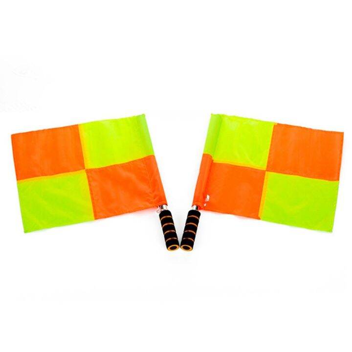 2x-soccer-referee-kit-football-checkered-soccer-flags-wallet-notebook-with-red-yellow-card-and-whistle