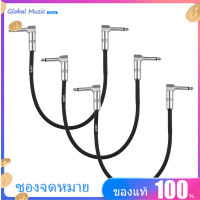 【Hot】Ammoon 3-Pack กีตาร์ผลเหยียบเครื่องมือ Patch Cable 30 เซนติเมตร/1.0ft ยาวกับ 1/4 นิ้ว 6.35 มิลลิเมตรเงินเสียบมุมขวาสีดำพีวีซี