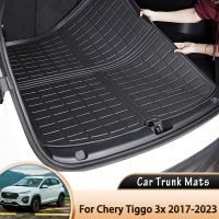 รถ Boot Liner Cargo ด้านหลัง Trunk Mats กระเป๋าเดินทางพรมถาดกันน้ำสำหรับ Chery Tiggo 3X2 MVM X22 Pro DR3 2017 ~ 2023