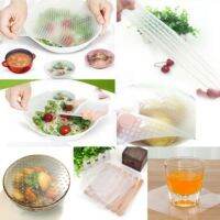 【hot】 New 4Pcs Multifunctional Food Keeping Saran Wrap Tools Reusable Silicone Cover Stretch