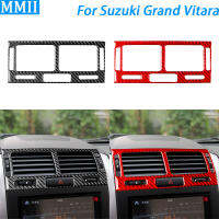 สำหรับ Suzuki Grand Vitara 2006-2013คาร์บอนไฟเบอร์กลางเต้าเสียบเครื่องปรับอากาศตกแต่งปกรถอุปกรณ์ตกแต่งภายในสติ๊กเกอร์