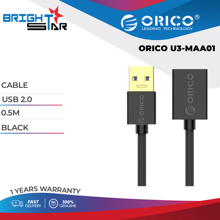CABLE / ORICO U3-MAA01 USB TYPE A (M) TO A (F) EXTENSION USB3.0 / BLACK ...