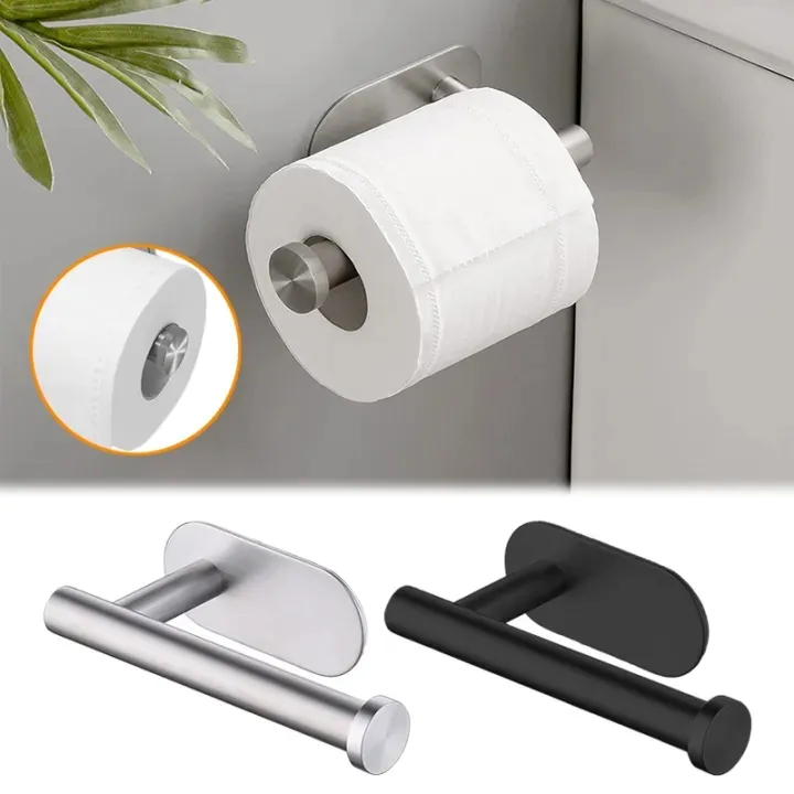 1pc Stainless Steel Paper Towel Holder, Silver Wall Mounted Tissue Holder  For Household