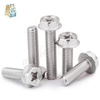 10 Pcs M4 M5 M6 Baut Stainless Steel Sekrup Hexagon Phillips Flange Baut Hex 304