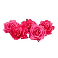 Rose Flower Hair Clip Dancer Pin up Flower Brooch 5 packs Rose Red
