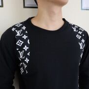 Áo Thu Đông Nam Áo Sweater Nam Thời Trang Phối Vạt Chữ Trẻ Trung Cá Tính