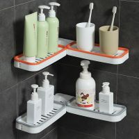 Punch-free Bathroom Revolving Rack Wall-mounted Toilet Washstand Kitchen Wall Storage Rack Bathroom Accessories WC Organizer Bathroom Counter Storage