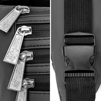 [Shop Malaysia] Original Polo Louie Mens Zipper Waist Bag Waterproof Slim Travel Crossbody Chest Pouch Bag