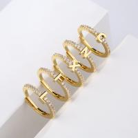 HECHENGFashion Initials Letter Ring Women Classic Simple Opening Finger Ring For Women Party Jewelry Gift Wholesale