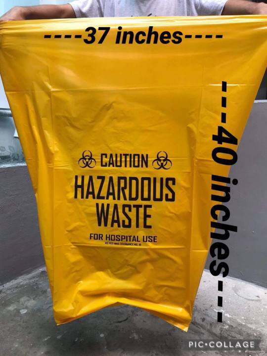 Garbage Bag Pieces Xxl X With Print Hazardous Waste Thickness Heavy Duty Duty