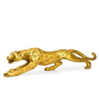 TODAY SALE ทองแดงบริสุทธิ์ Golden Leopard ตกแต่ง Creative Home เสือดาวห้องนั่งเล่นตู้ไวน์ตู้ทีวีงานฝีมือ Seiko ขนาดใหญ่