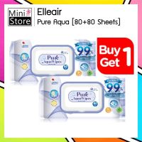 ??โปรสุดเดือด Elleair Wet tissue Pure Aqua Wipes 80P (ทิชชู่เปียก เอลิแอล เพียว อควา ไวพ์ส 80แผ่น ) Buy 1 Get 1 ราคาถูก?? ทิชชู่ ทิชชู่เปียก  ทิชชุ่เปียกเด็ก  ทิชชุ่แอลกอฮอล์ ทิชชุ่เปียกเด็ก กระดาษเปียก