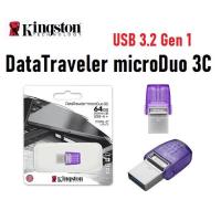 แฟลชไดร์ฟ flash drive แฟลชไดร์ฟ usb DataTraveler microDuo 3Cแฟลชไดรฟ์ USB 3.2 GEN 1 อินเตอร์เฟซสำหรับพอร์ต USB Type-A และ USB Type-C 64GB 128GB